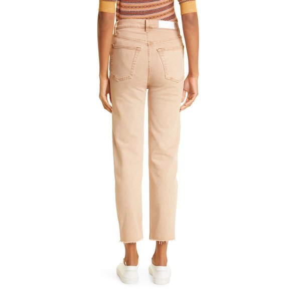 RE/DONE '70s Ultra High Waist Stove Pipe Jeans in Washed Khaki - Picture 2 of 9